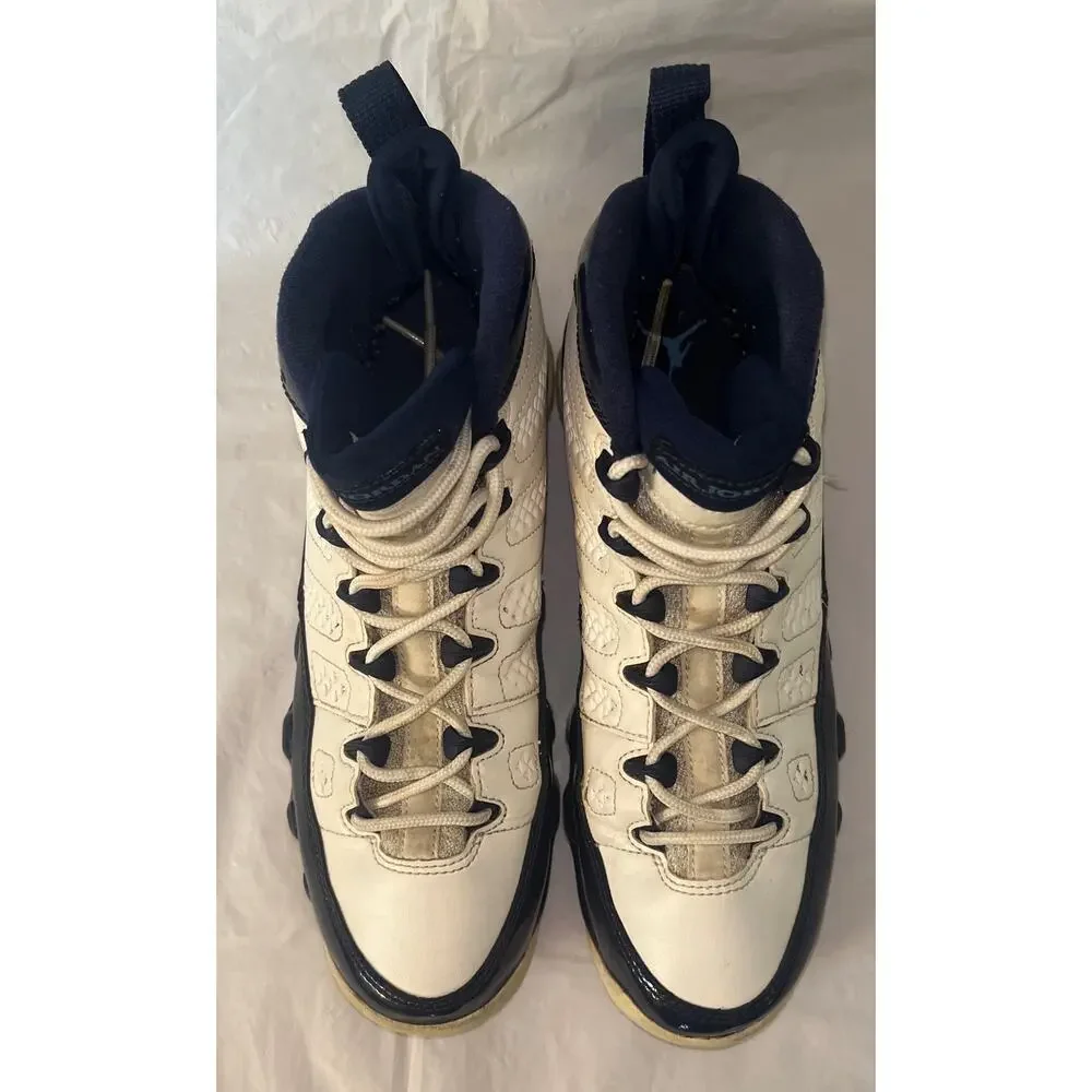 Nike Air Jordan 9 Retro GS UNC White Midnight Navy Youth 6.5Y 302359-145 Shoes